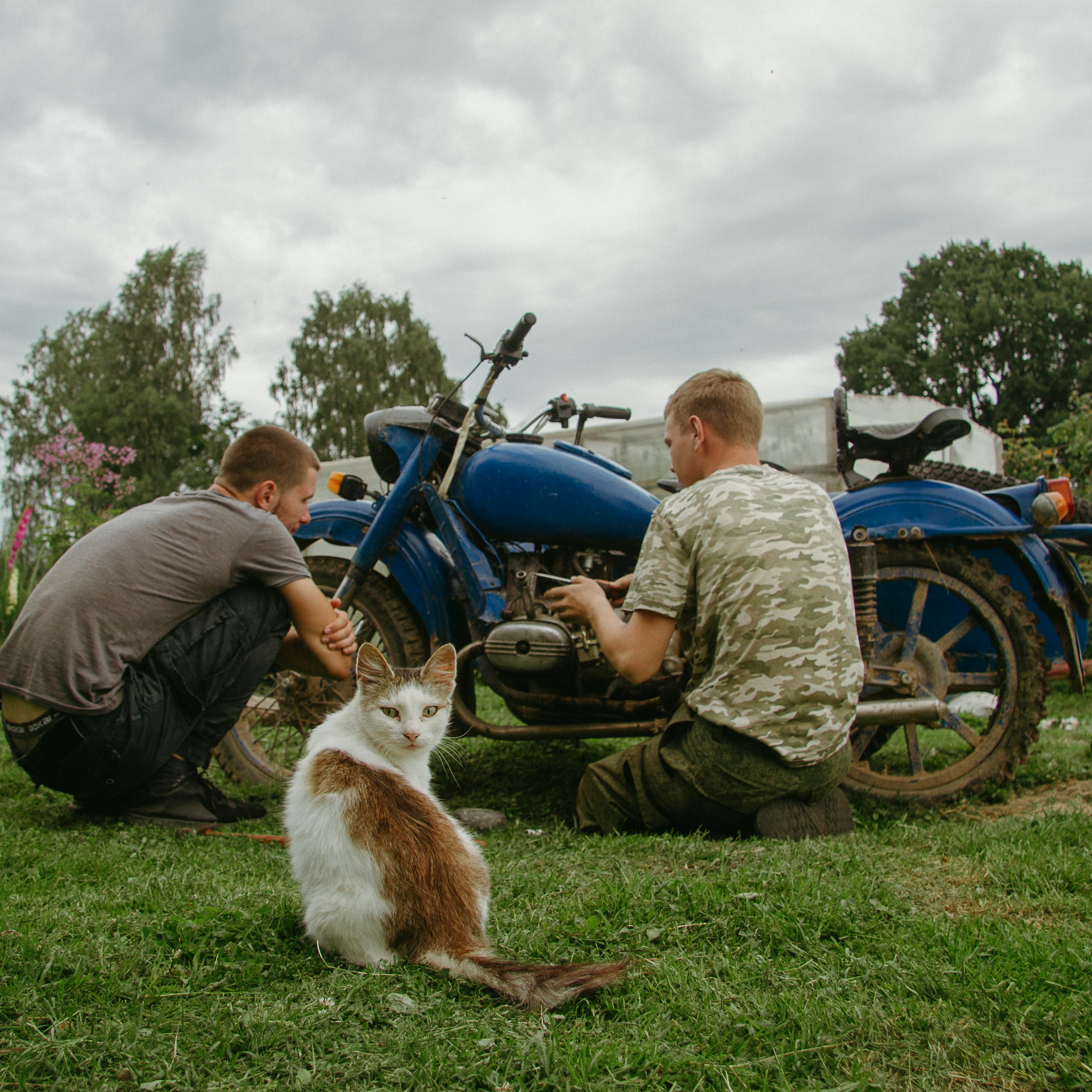 Mechanic answering customer questions